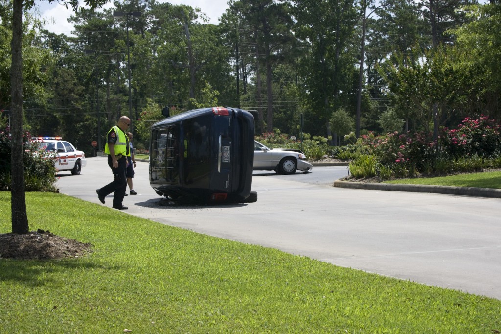 Flipped minivan