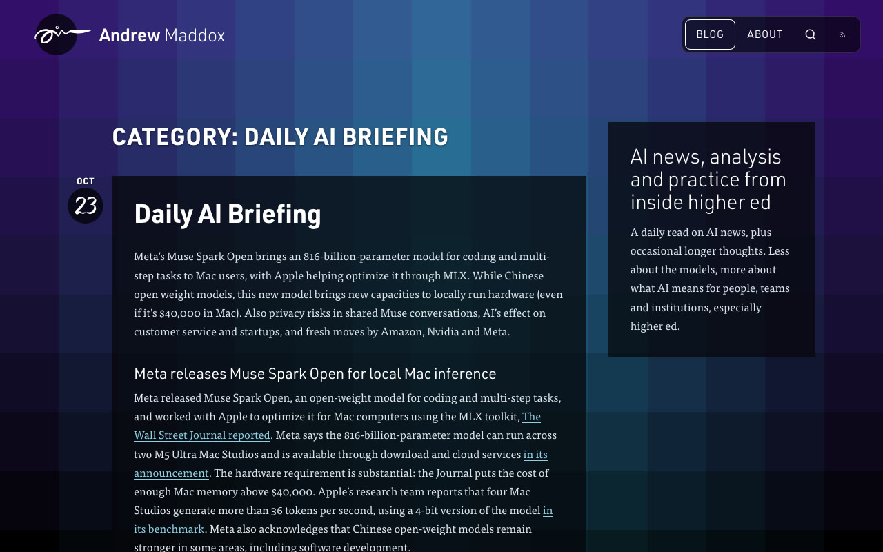Before: Daily AI Briefing archive page